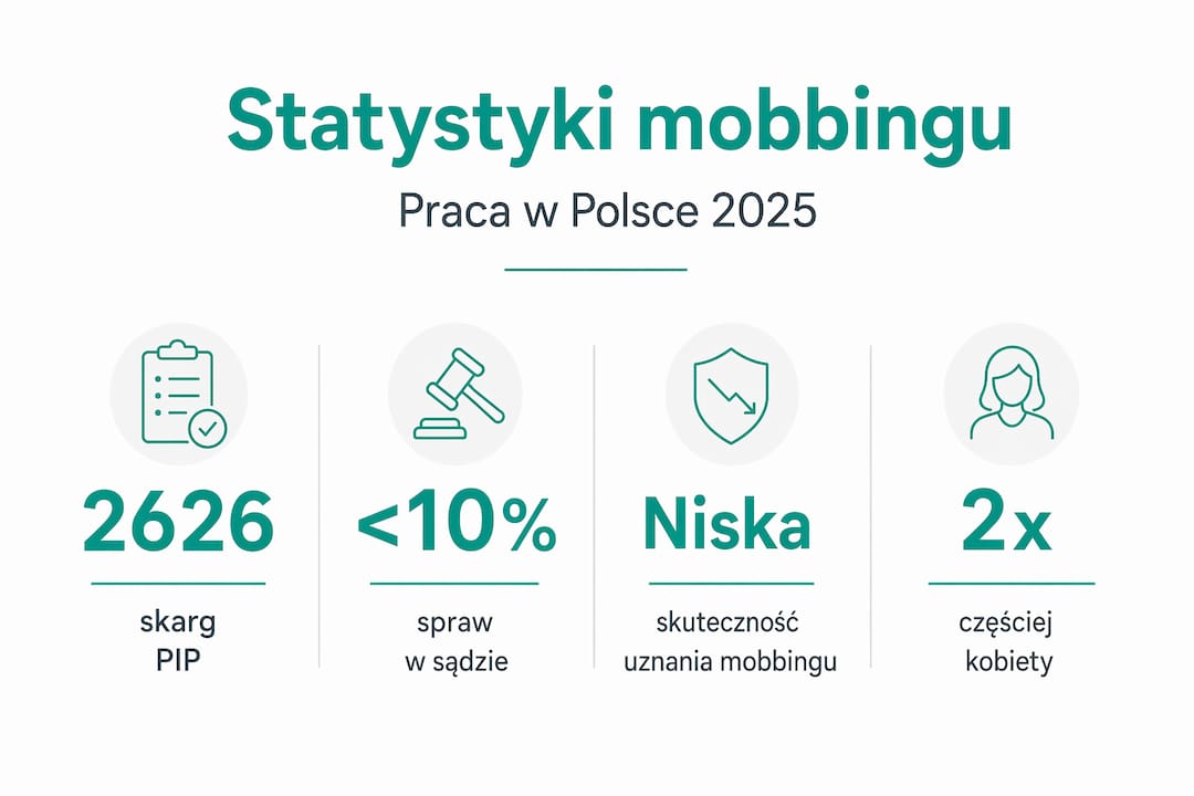 Najważniejsze dane dotyczące mobbingu w polskich miejscach pracy – infografika