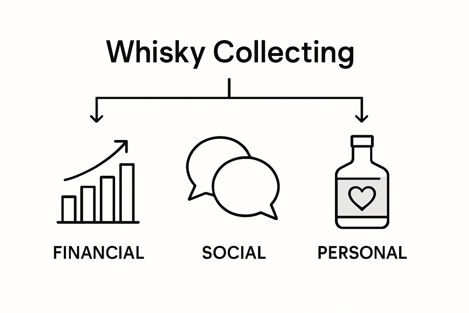 Infographic on whisky collecting financial social personal benefits