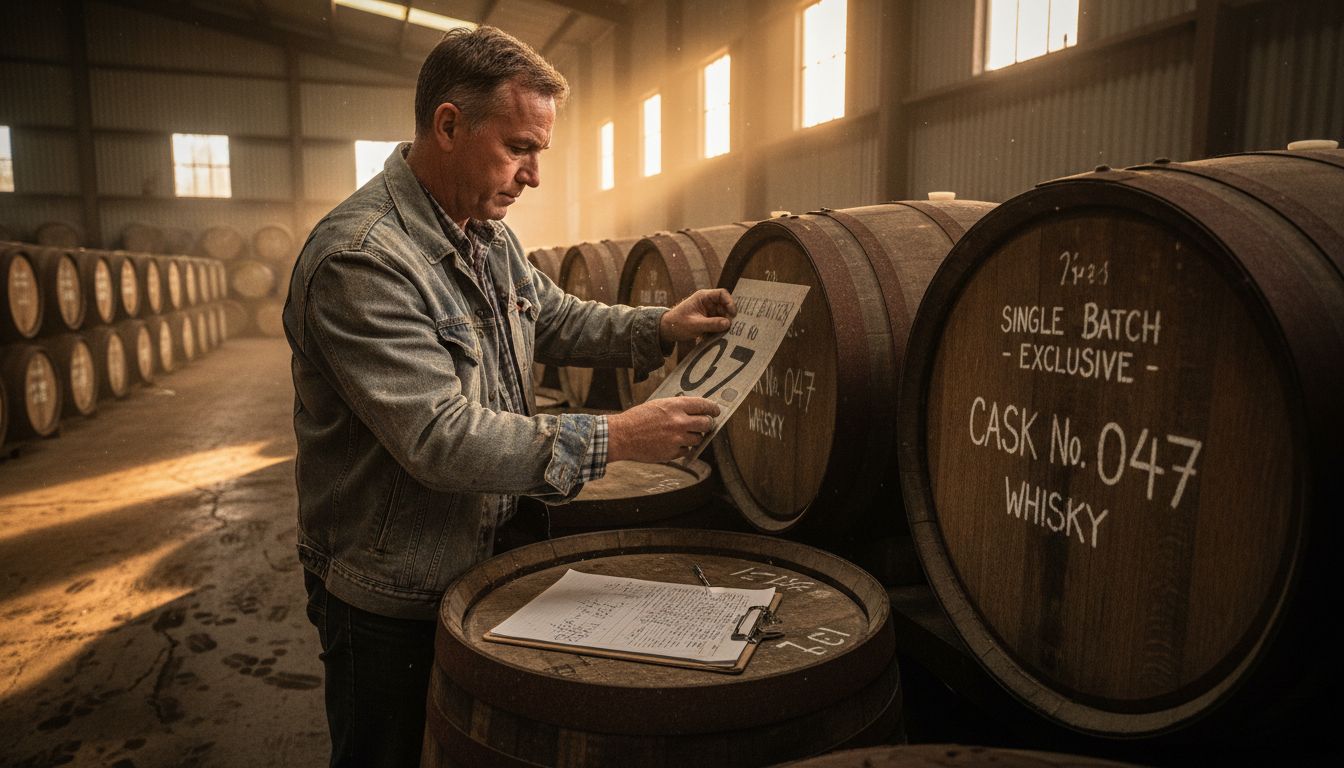 Barrel manager checking exclusive whisky casks