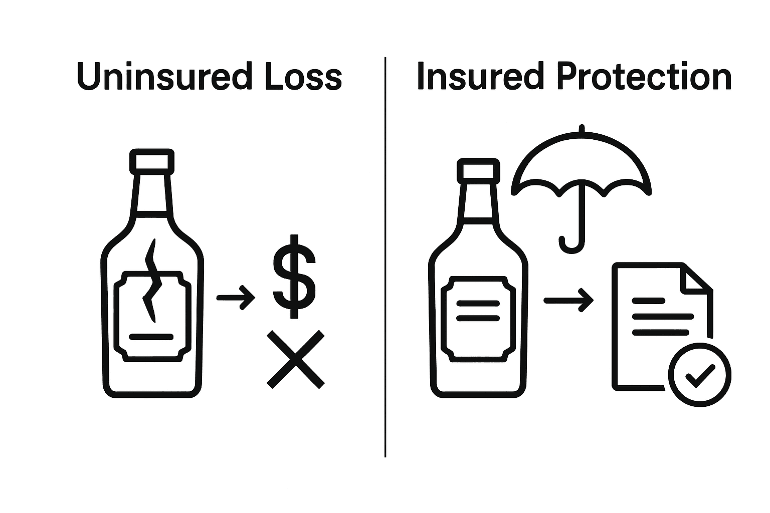Comparison of insured vs uninsured whisky risks