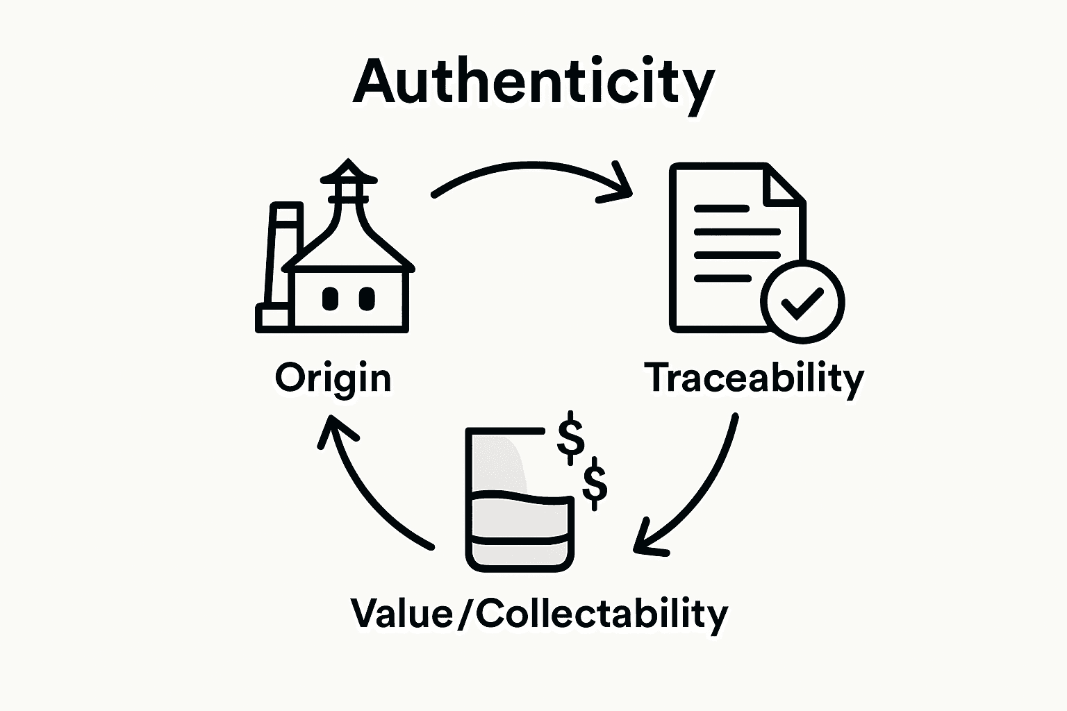 Infographic of whisky origin, traceability, value