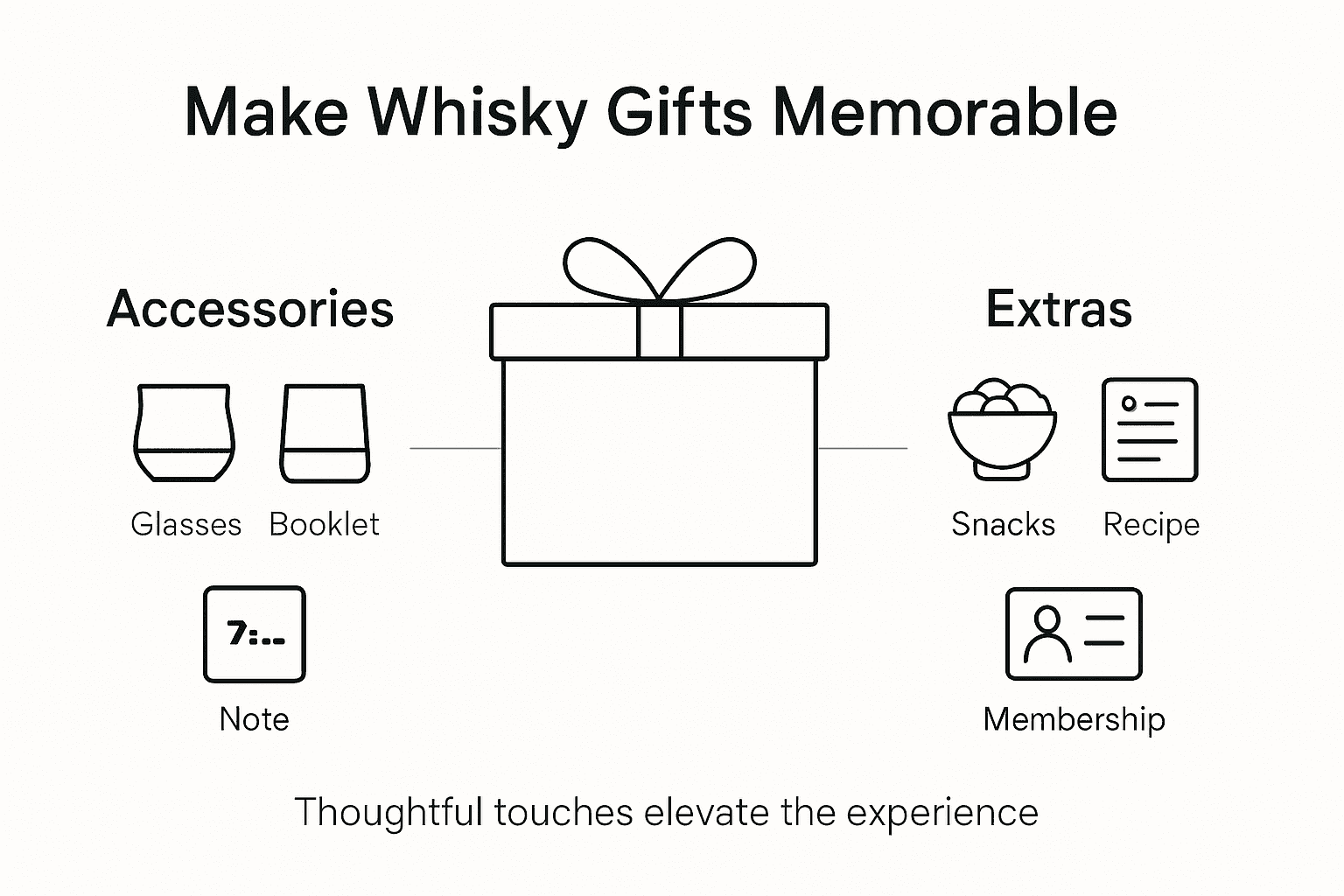 Infographic showing whisky gift enhancement options