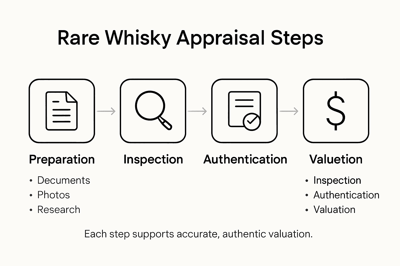 Infographic showing steps of whisky appraisal