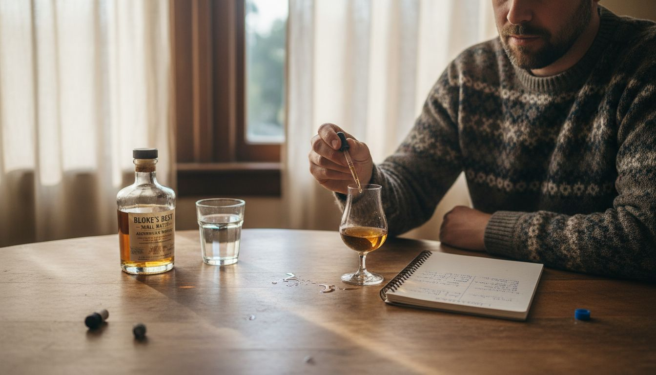 Person pours whisky for tasting session