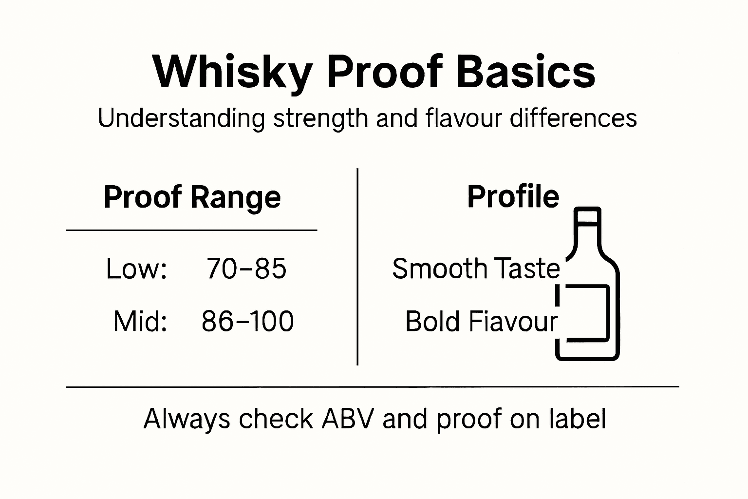 Infographic comparing whisky proof levels