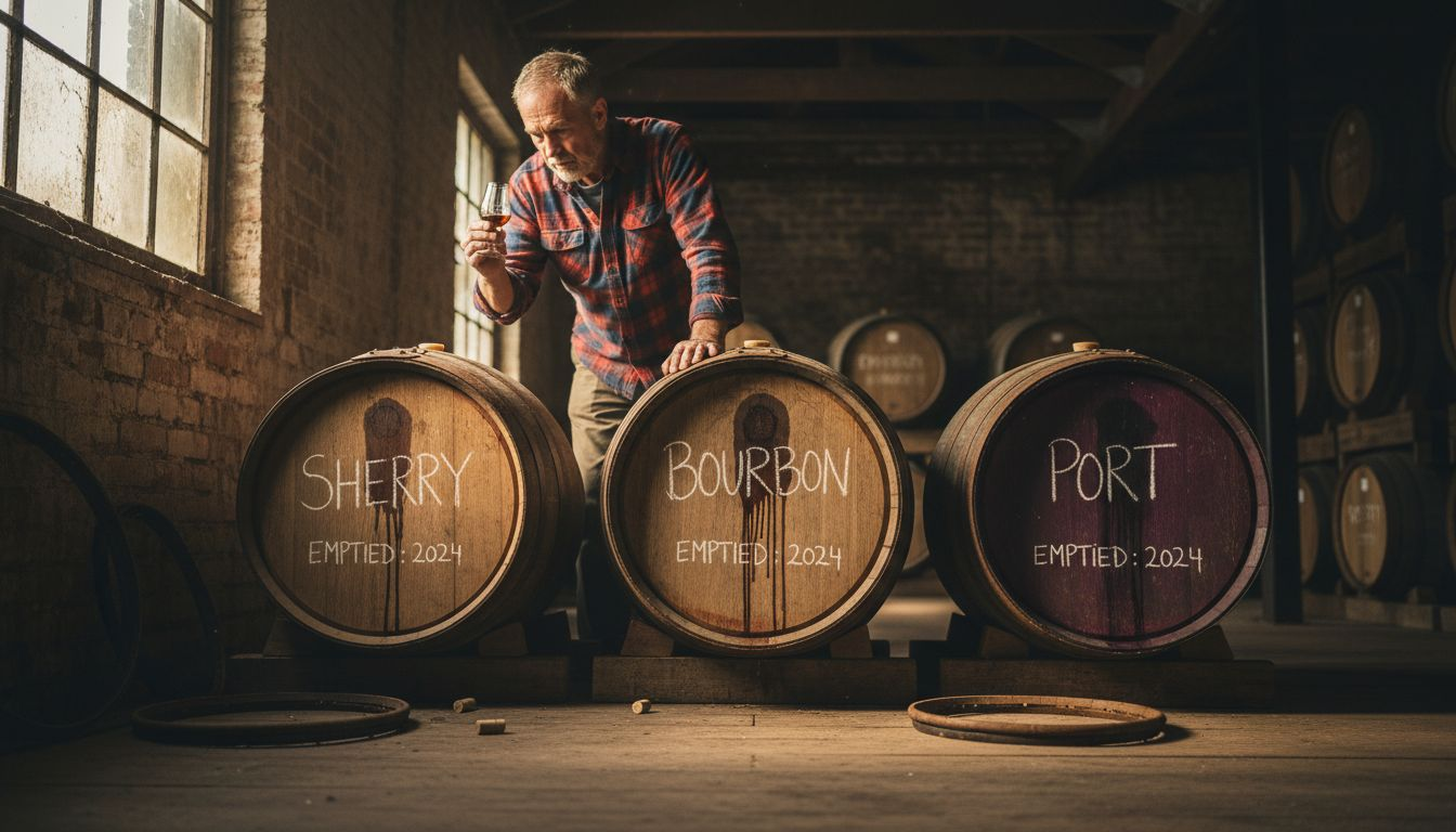 Distiller comparing whisky barrel types