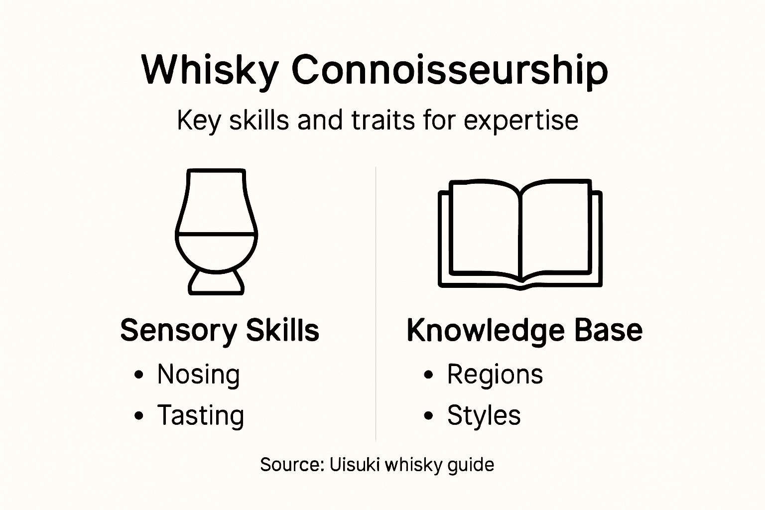 Whisky appreciation skills simple infographic