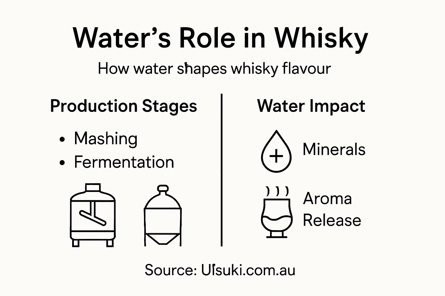 Infographic showing water's whisky role and impact