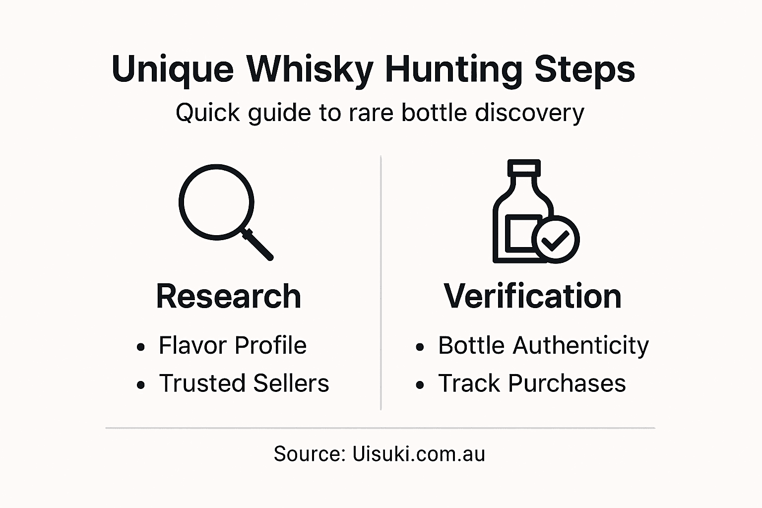 Infographic showing steps for unique whisky bottles