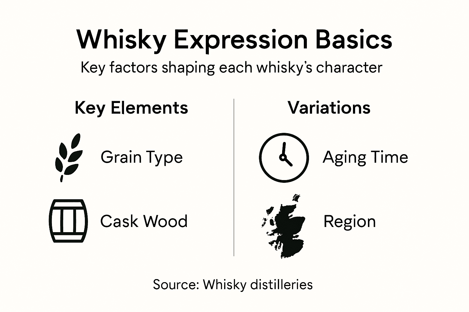 Infographic showing basics of whisky expressions