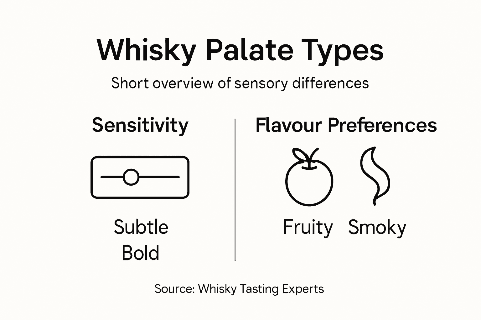 Infographic with whisky palate types and preferences
