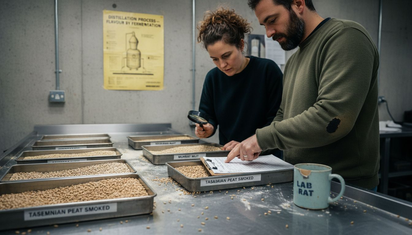 Distillers comparing malted barley varieties