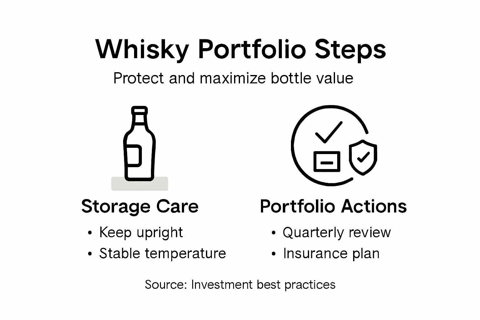 Infographic on whisky portfolio management and care
