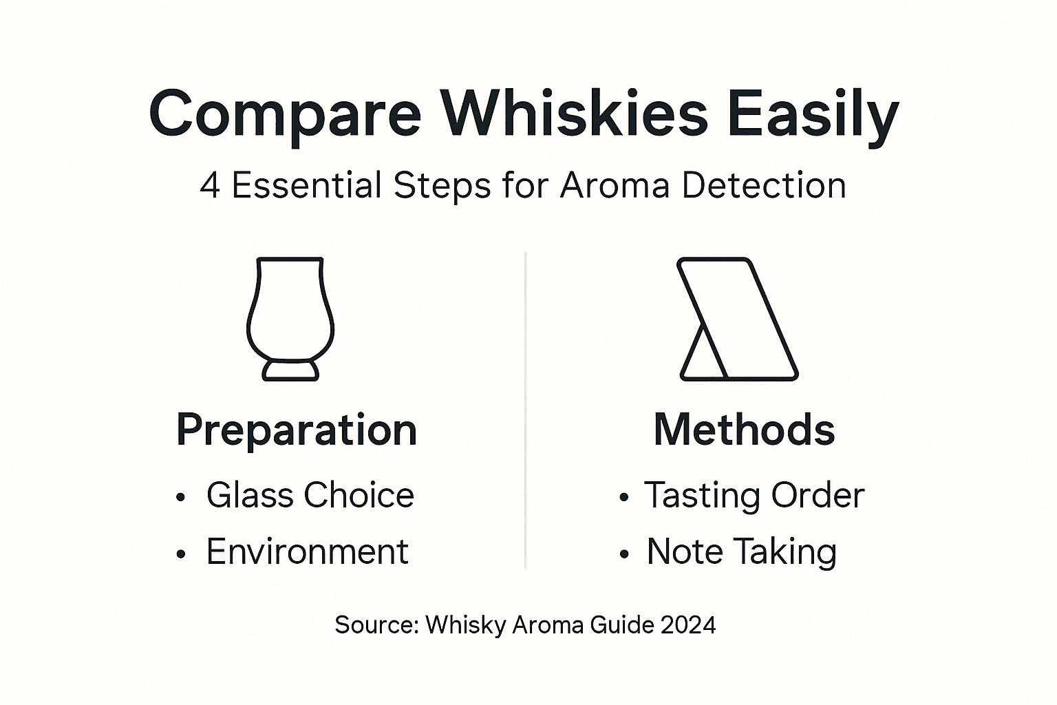Infographic outlining whisky comparison steps