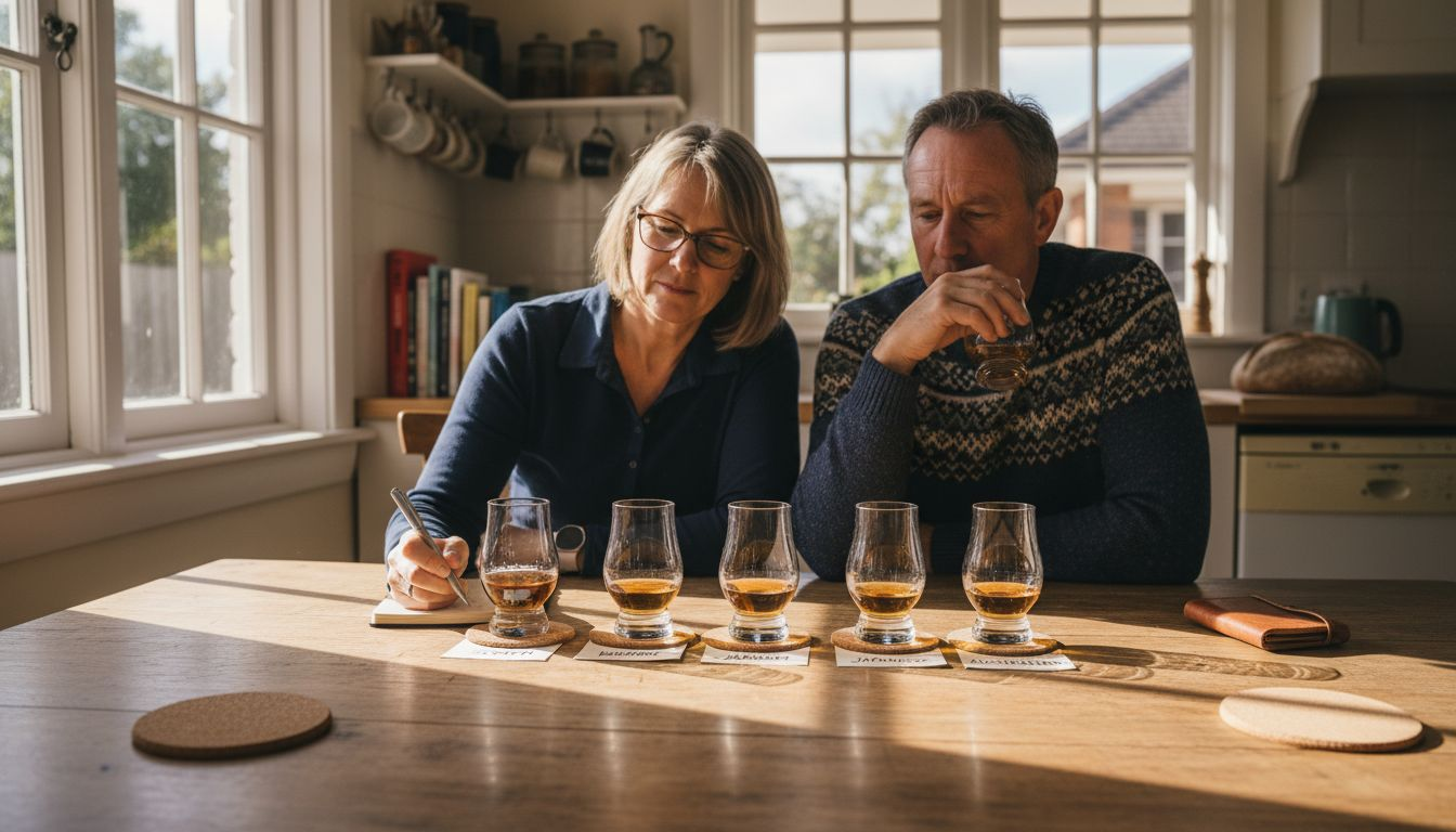 Regional whisky tasting with note cards