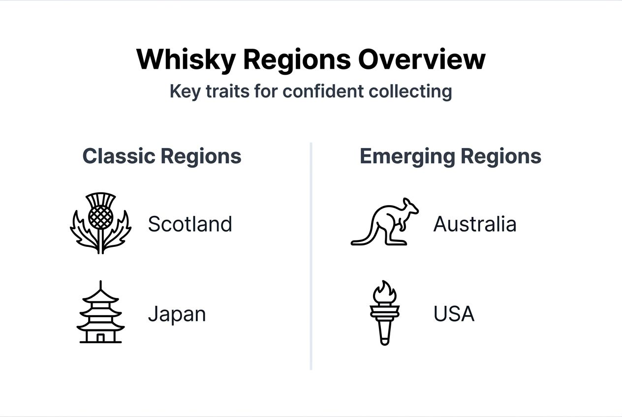 Infographic showing global whisky regions comparison