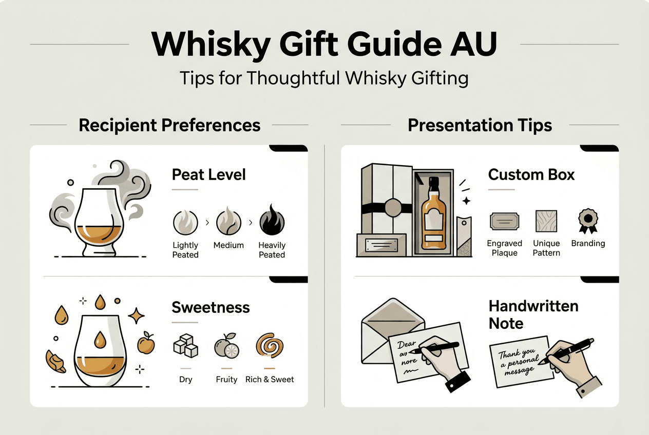 Infographic on tips for gifting premium whisky
