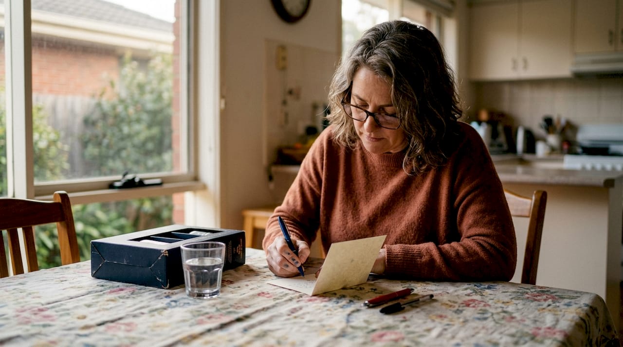 Woman writing tasting note for whisky gift