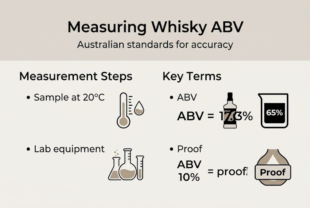 Infographic showing whisky ABV measurement process