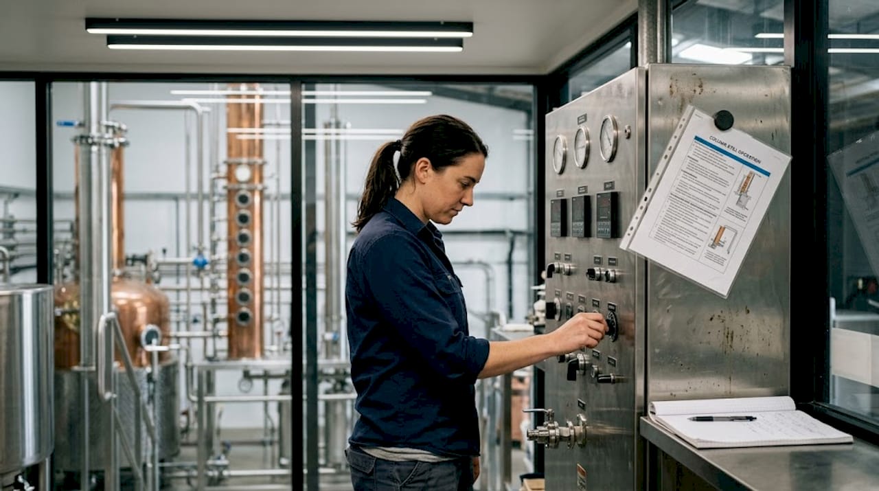 Technician operating column still control panel