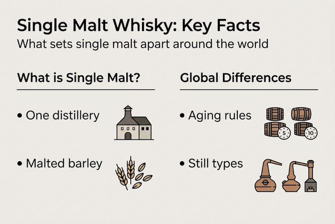 Infographic summarizes key single malt whisky facts