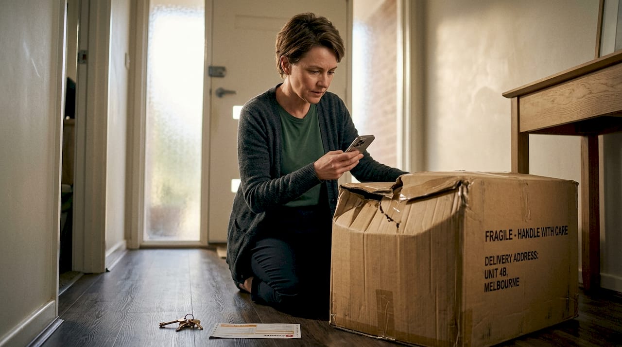 Woman documents damaged whisky delivery in home