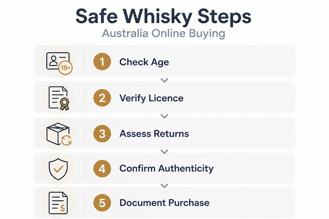 Infographic listing safe whisky buying process