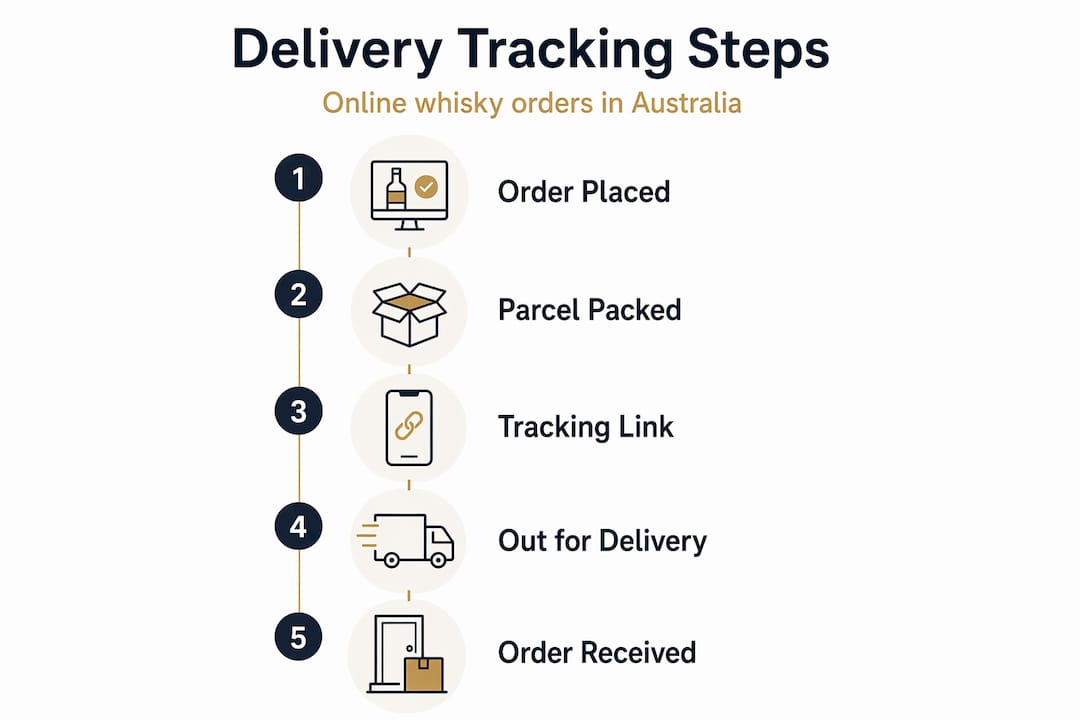 Infographic shows whisky delivery tracking steps