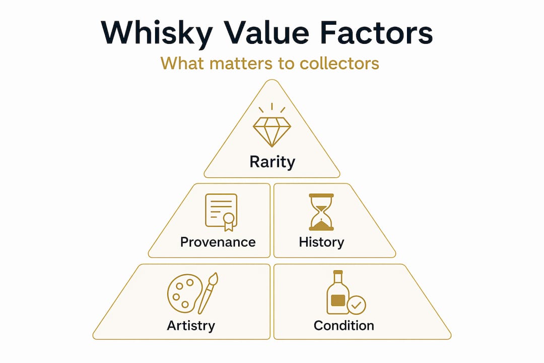 Infographic ranking whisky value factors