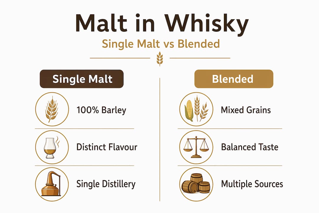 Infographic single malt versus blended whisky
