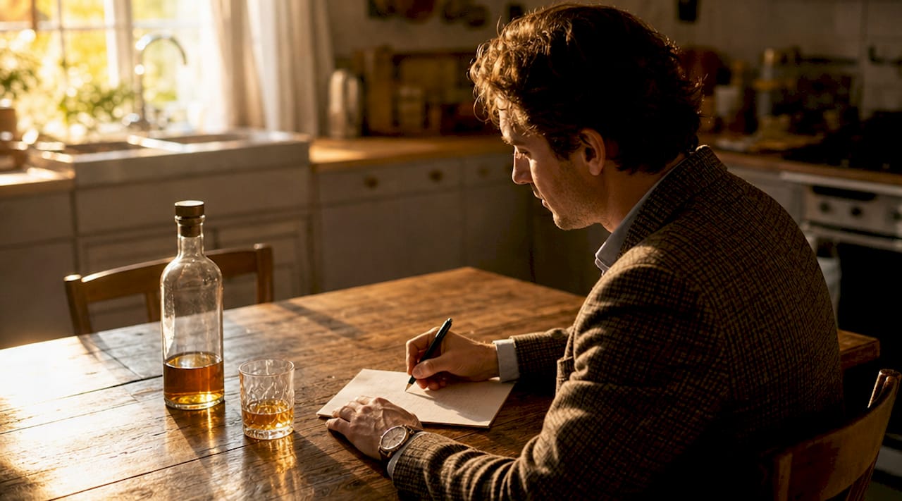 Hands signing whisky club membership form