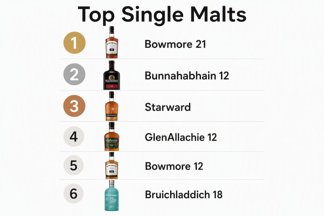 Infographic ranking top single malt whiskies