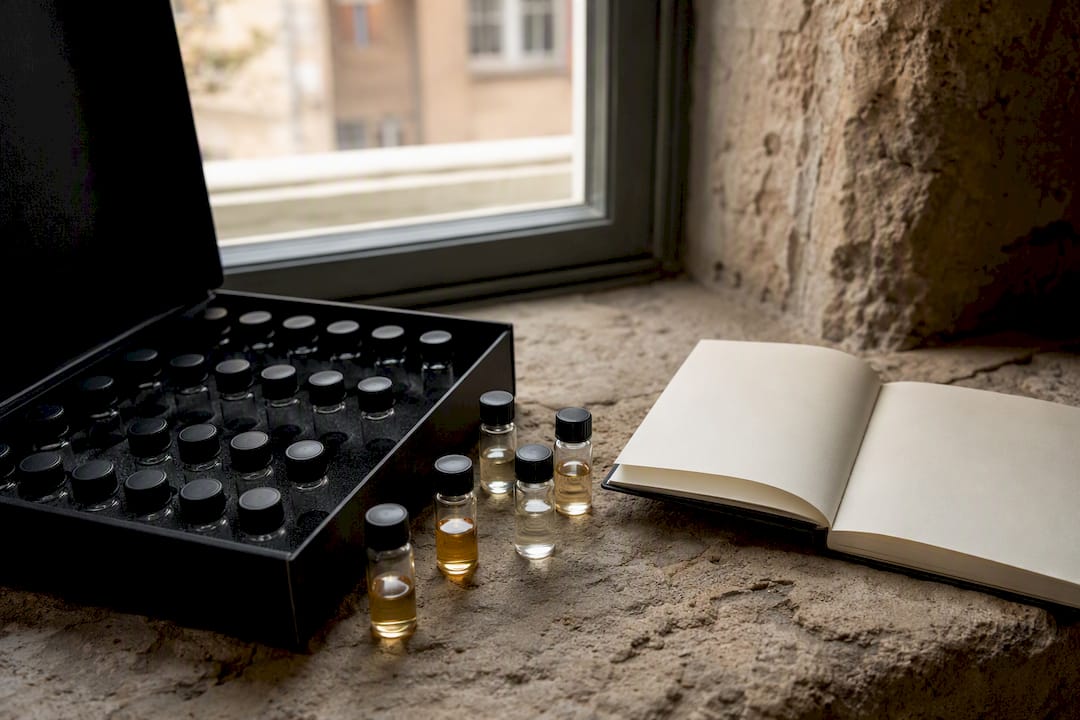 Whisky aroma nosing kit with scent vials