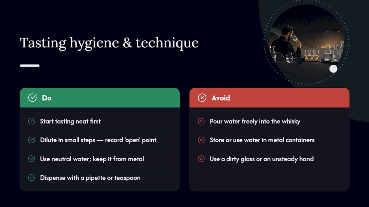 Expert tips from Brendan and Uisuki's tasting approach — overview diagram