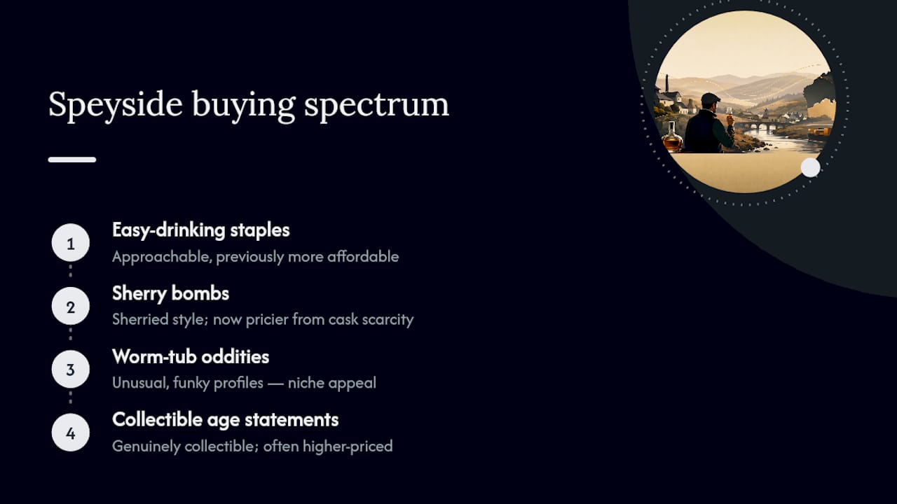 Four Speyside whisky style categories