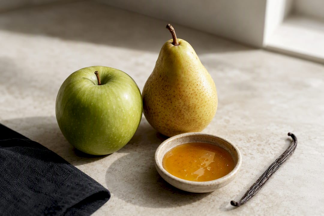 Apple pear honey and vanilla flavour references