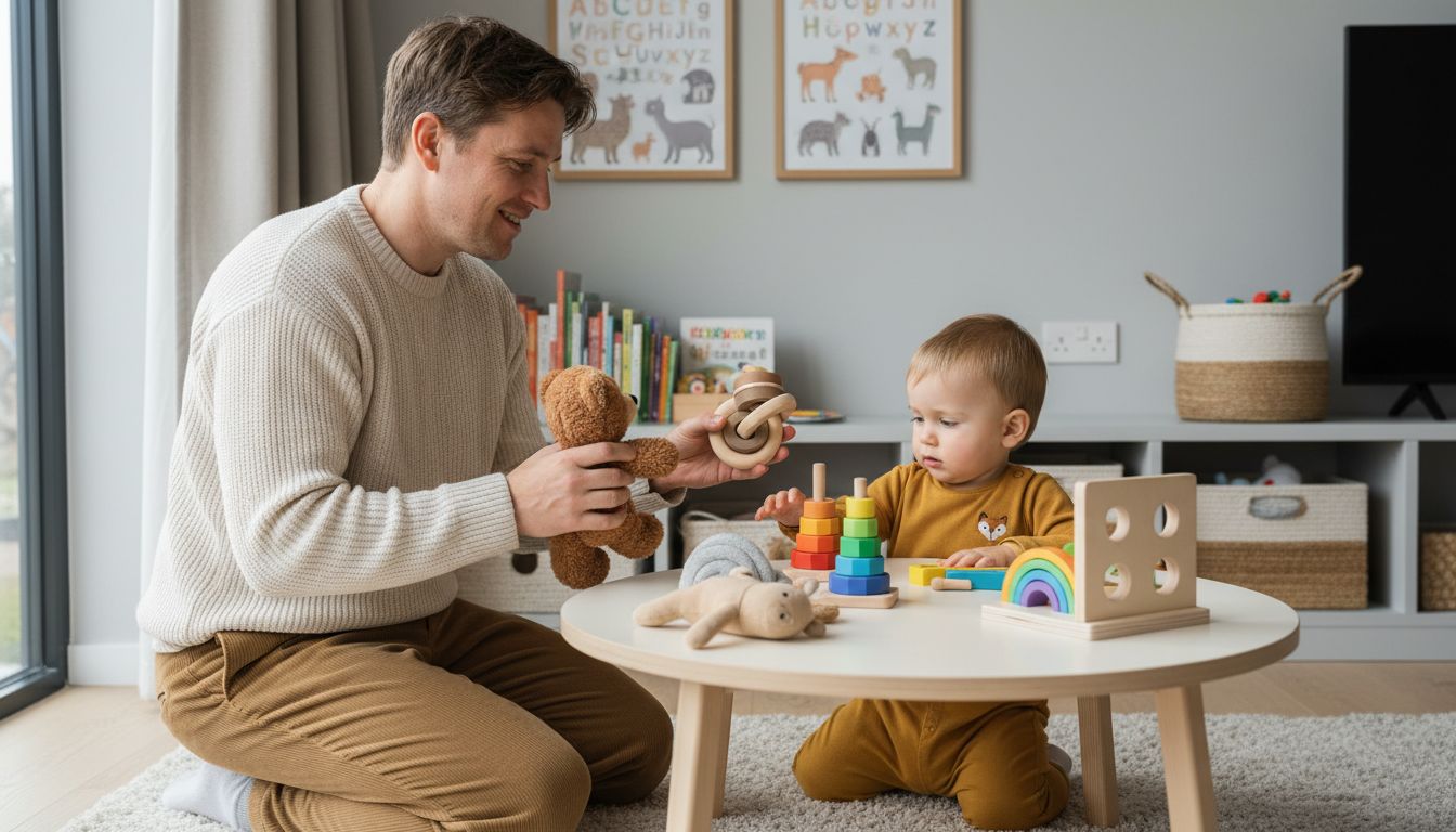 parent choosing toys