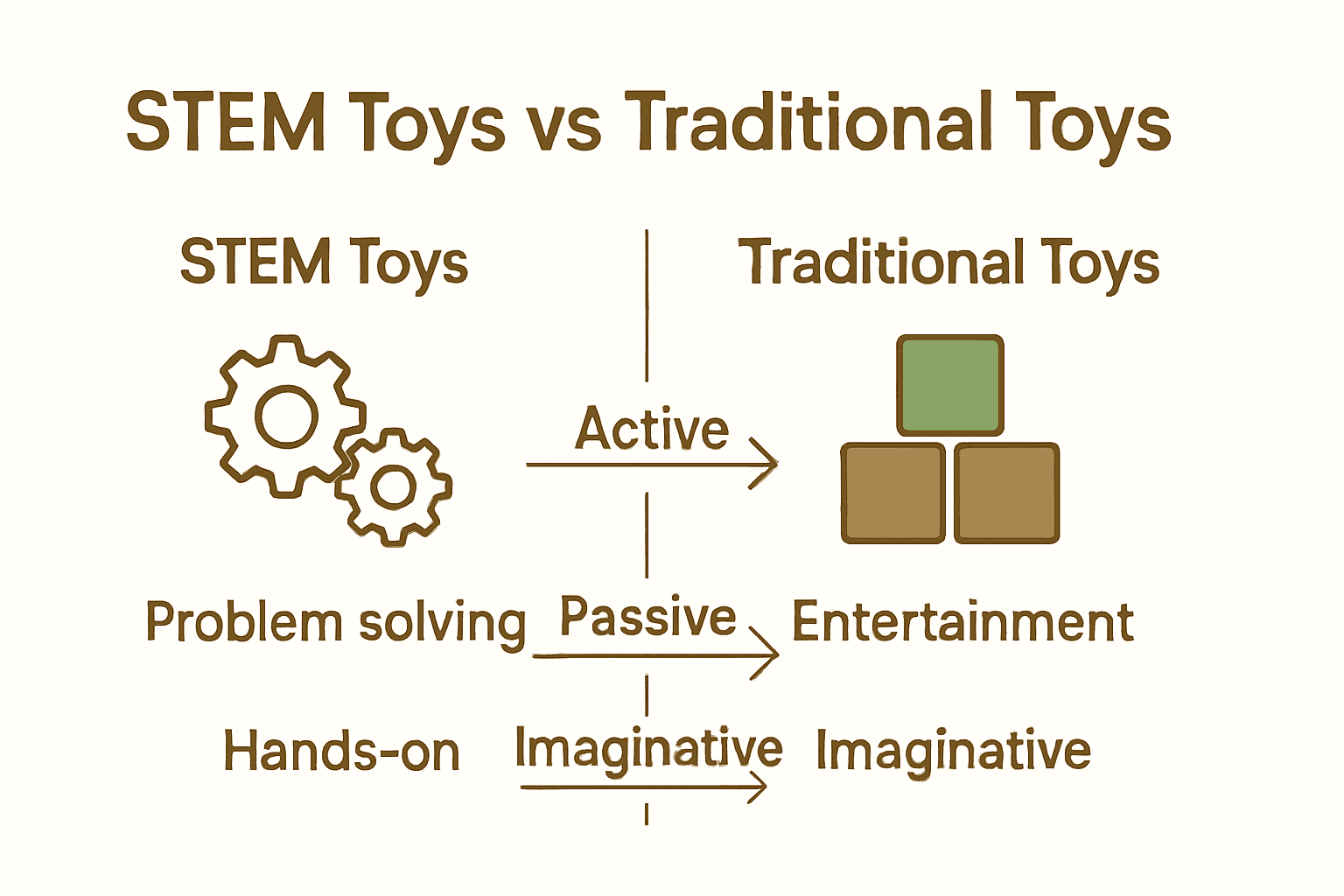 Comparison chart between STEM and traditional toys.