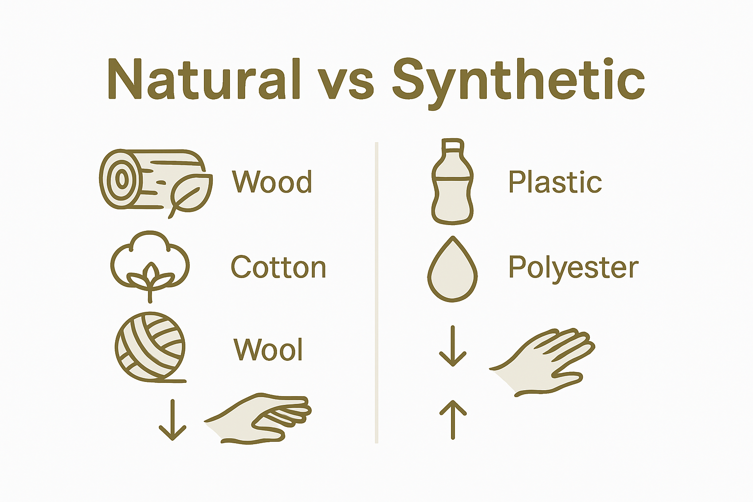 Infographic comparing materials for sensory toys