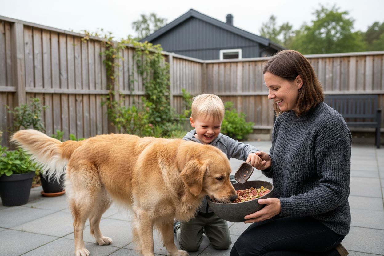 hund familie ferskfôr ute