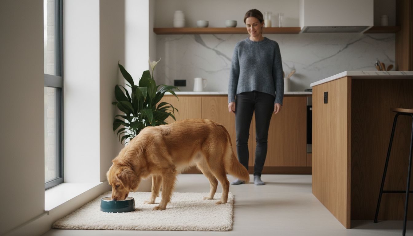 hund rolig måltidsmiljø