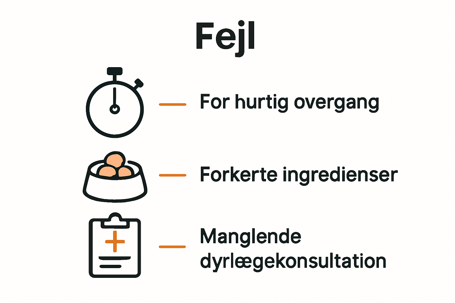 Infographic showing dog diet transition mistakes
