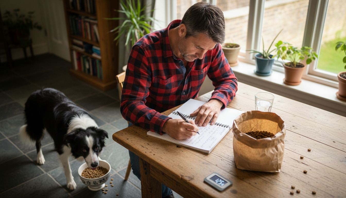 Man tracking dog’s meals in food diary
