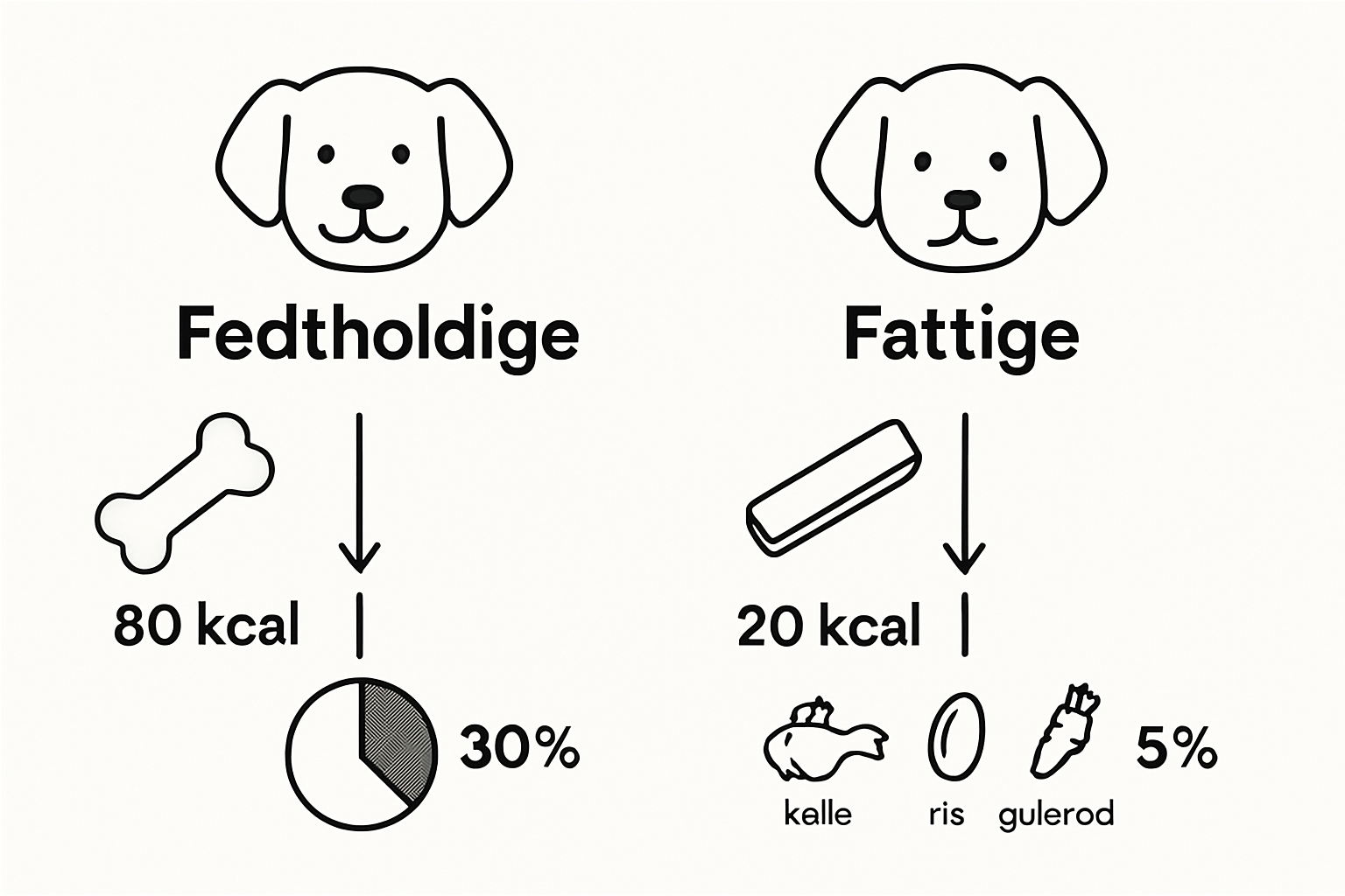 Infographic comparing low vs high-fat dog snacks