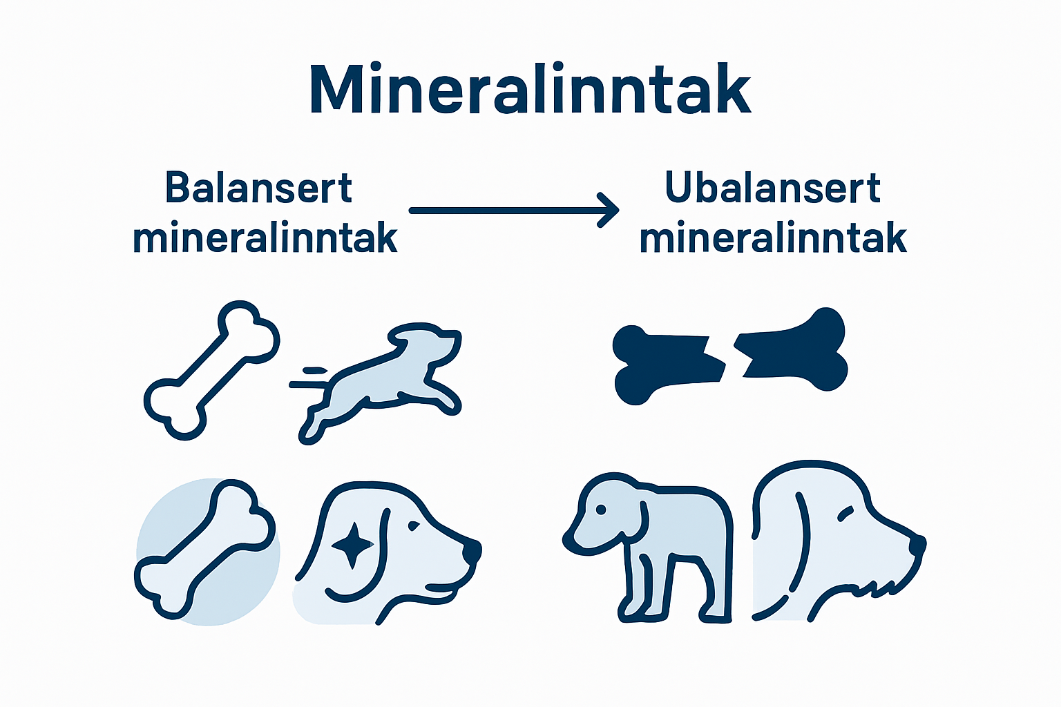 Infographic on balanced versus imbalanced dog minerals