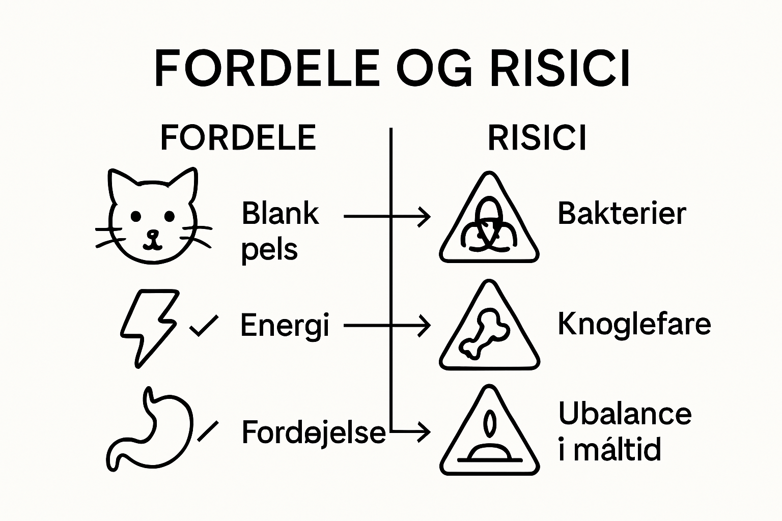 Fordele og ulemper ved BARF-kost – se dem samlet i en overskuelig grafik