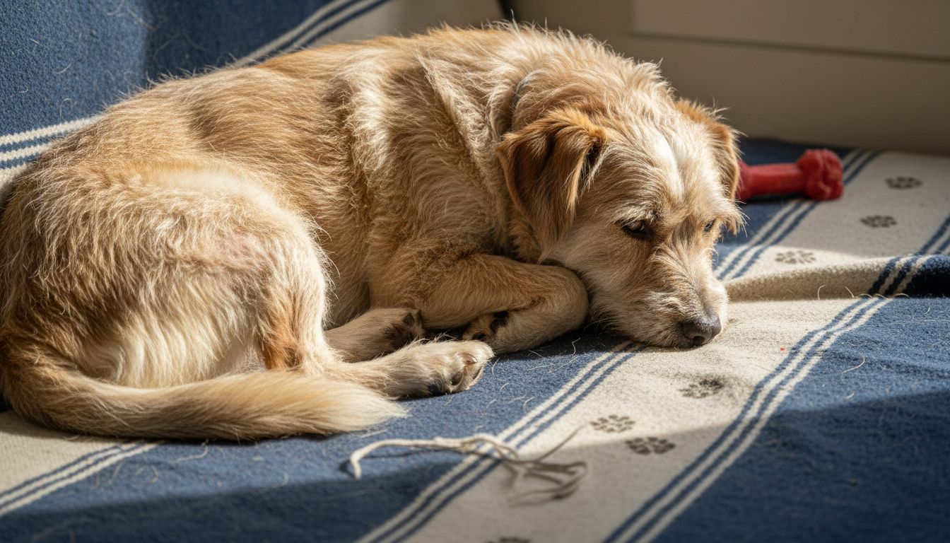 Hund med synlige røde hudirritationer