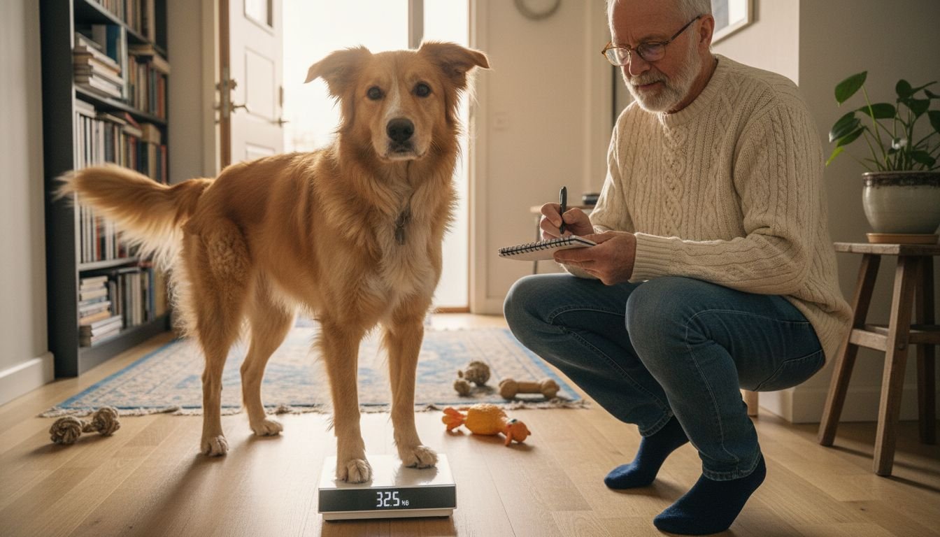 Eier veier hunden for å tilpasse fôringsplanen