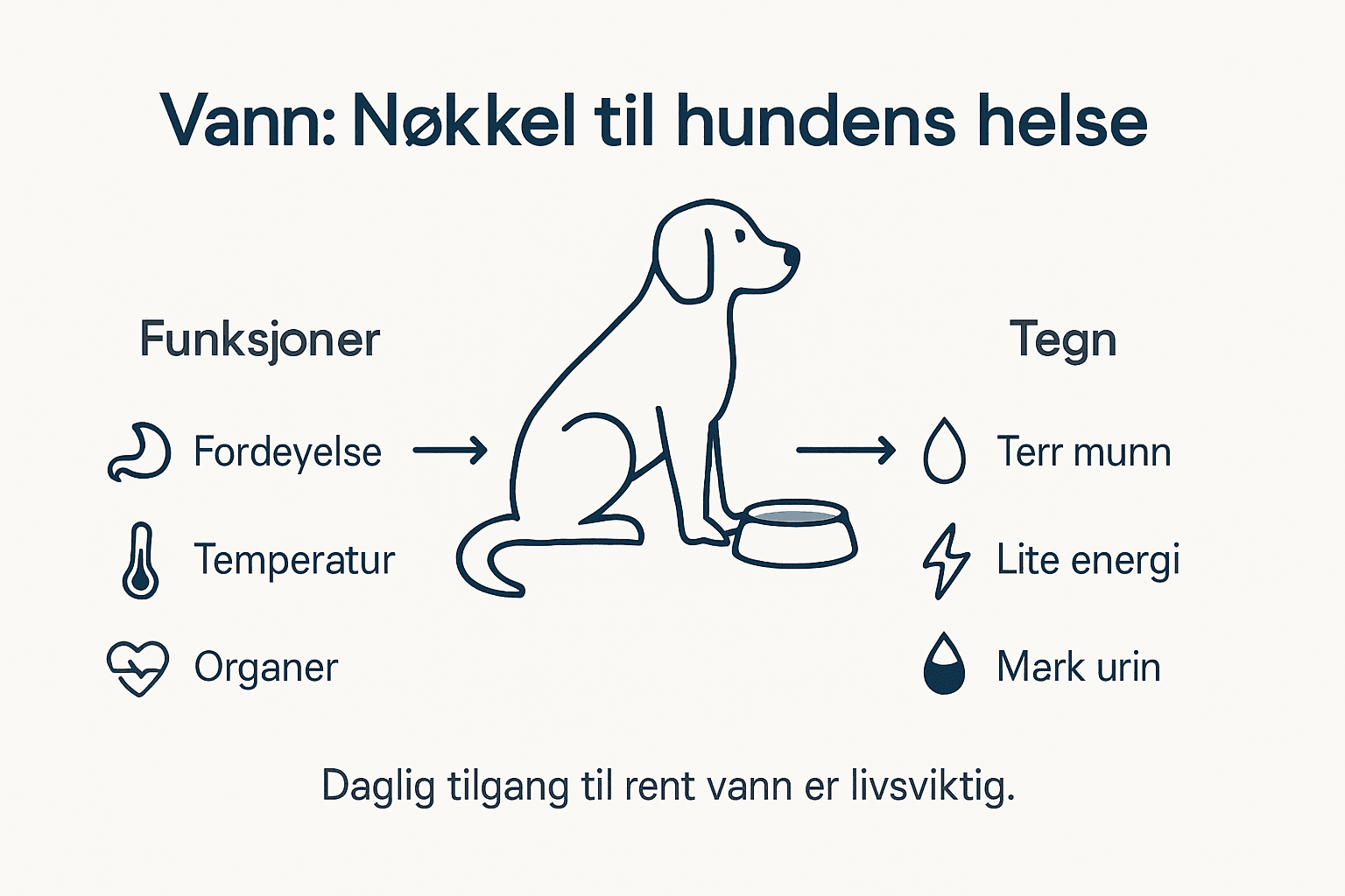 Oversikt: Hvor viktig er vann for hundens helse?