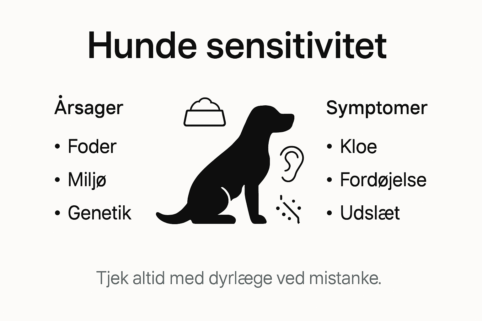 Få overblik: Tegn på hundes overfølsomhed og symptomer samlet i én infografik